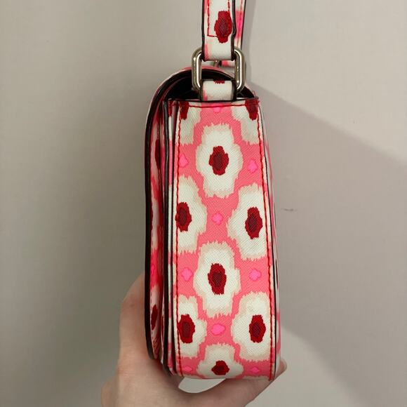 Kate Spade mini crossbody purse pink blue white geometric boho Barbie 70s vibes - Picture 7 of 13